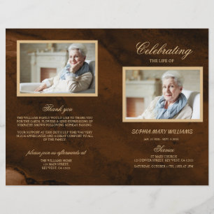 Bronze & Gold Funeral Program   Order of Service