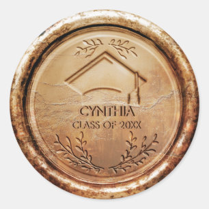 Bronze Gold Graduation Cap Gold Wax Seal