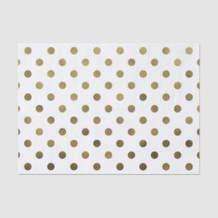 Bronze Gold Leaf Metallic Faux Foil Polka Dot Tissue Paper