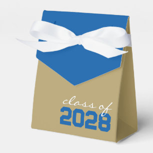 Bronze Gold & Royal Blue Graduation Favor Boxes