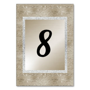 Bronze Gold Silver Trim MODERN TABLE NUMBER