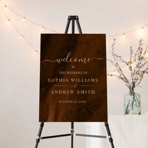 Bronze  Gold Wedding Wellcome Sign Foam Boards