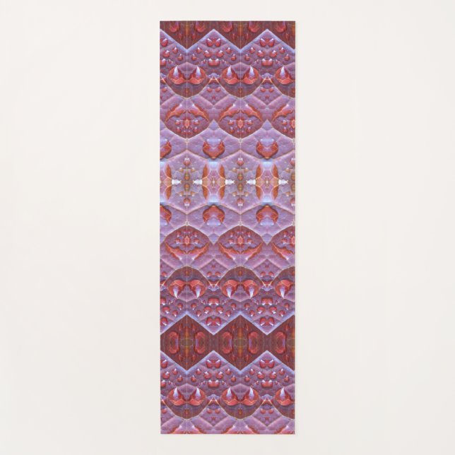 Bronze & Green Leaf Ikat 8 Yoga Mat (Front)