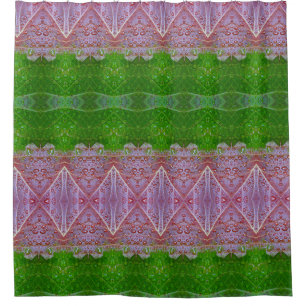 Bronze & Green Leaves Ikat Too Shower Curtain