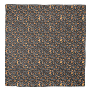 Bronze, grey leopard print duvet cover