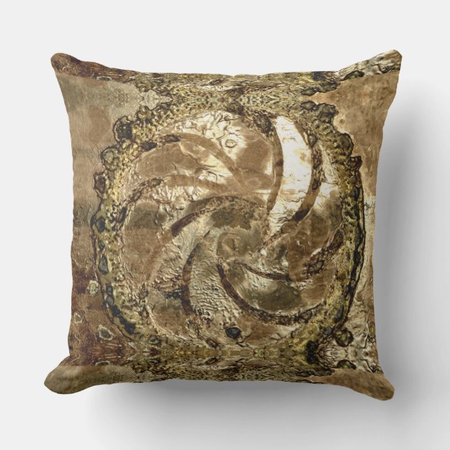 Bronze Griffins by Deprise Outdoor Pillow (Front)