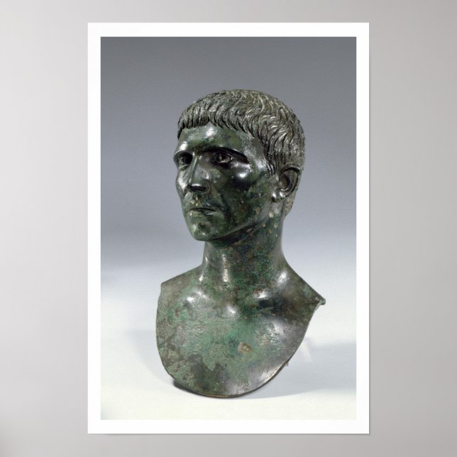 Bronze head of a man, Roman, beginning of 1st cent Poster (Front)