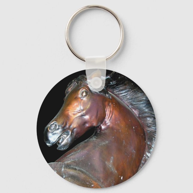 Bronze Horse Sculpture Keychain (Front)