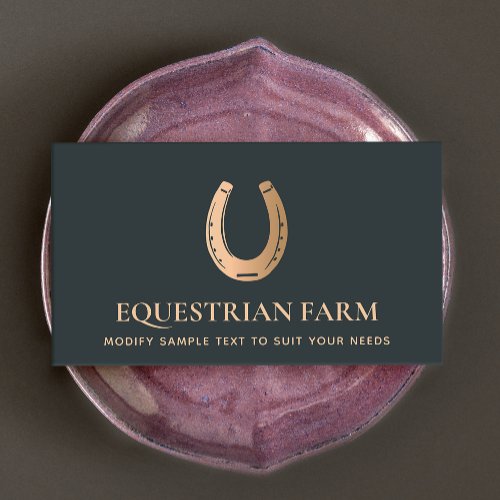 Bronze Horseshoe Equestrian Business Card