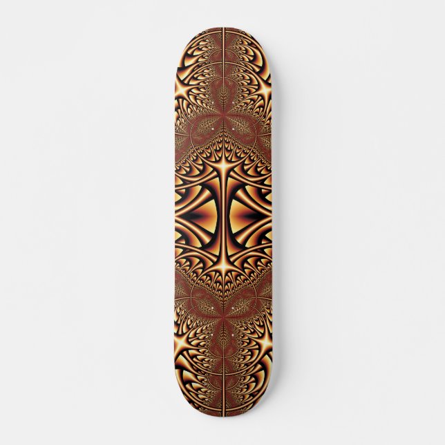 Bronze Kaleidoscope Fractal Skateboard (Front)