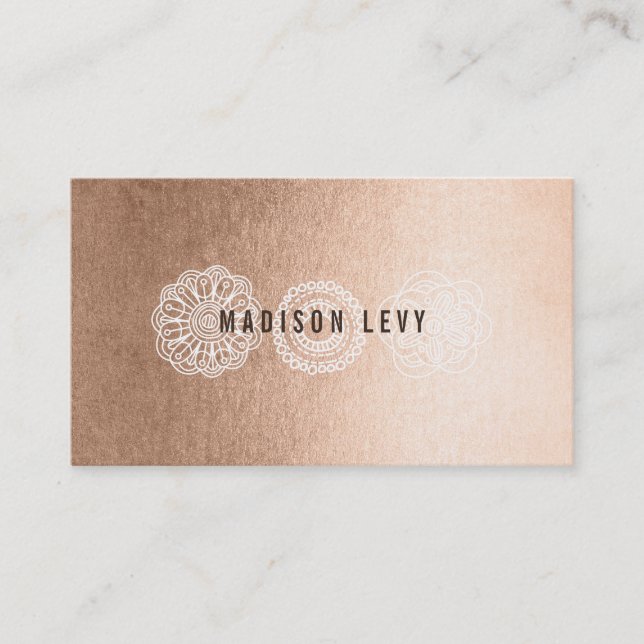 Bronze Lace Hair Salon Stylist Appointment Cards (Front)