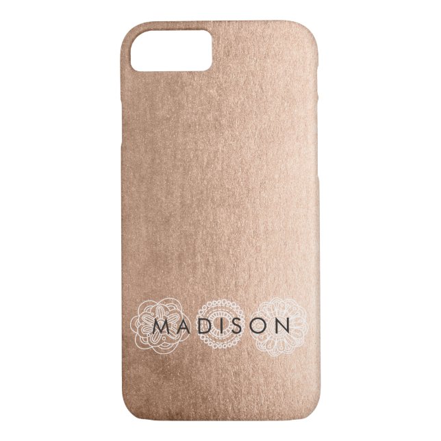 Bronze Lace Personalized iPhone 7 Case (Back)