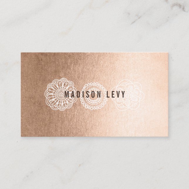 Bronze Lace Spray Tanning Beautician Cards (Front)