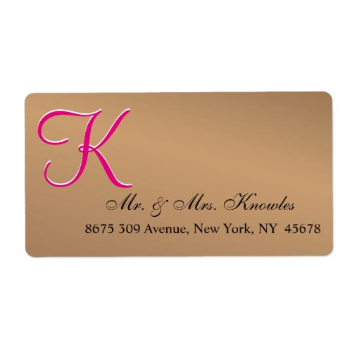 Bronze Light 3d Monogram Label