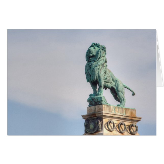 Bronze Lion Statue Cards (Front Horizontal)