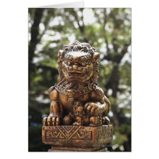 Bronze lion statue cards
