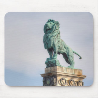 Bronze Lion Statue Mouse Pad