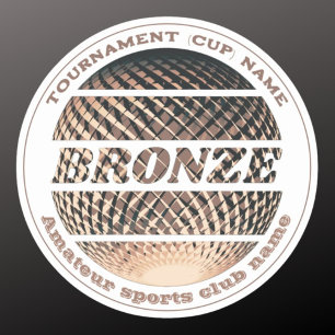 Bronze medal, 3rd place winner round sticker