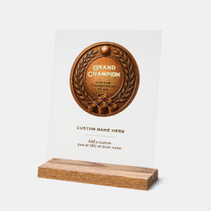 Bronze Medal Beer Pong Tournament Championship Acrylic Sign