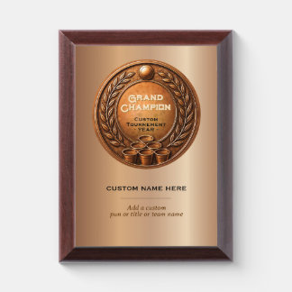 Bronze Medal Beer Pong Tournament Championship Award Plaque