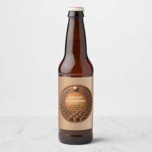 Bronze Medal Beer Pong Tournament Championship Bottle Label