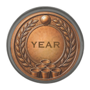 Bronze medal Beer Pong Tournament Championship Gunmetal Finish Lapel Pin
