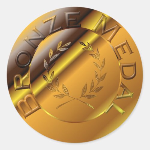 Bronze Medal Classic Round Sticker