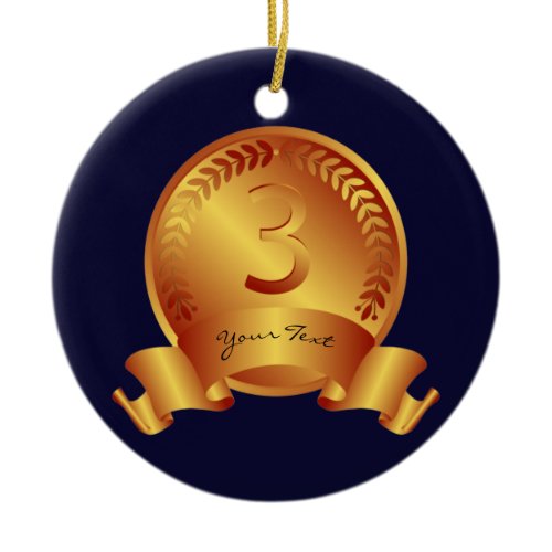 Bronze Medal &amp; Custom text Award Winner  Ceramic Ornament