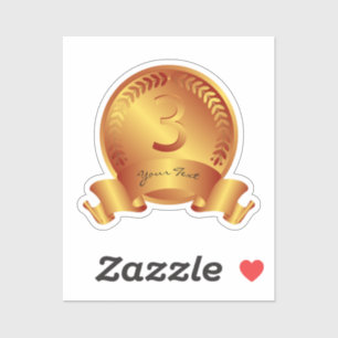 Bronze Medal & Custom text Award Winner Sticker