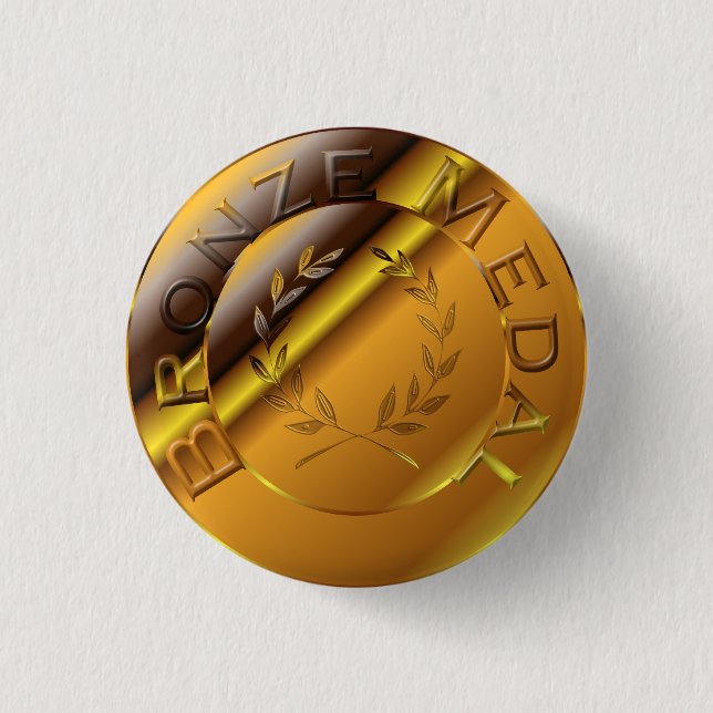Bronze Medal Pinback Button (Front)