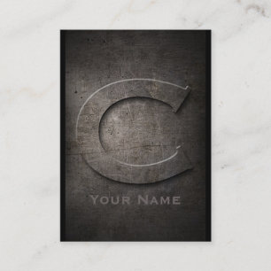 Bronze Metal Monogrammed C Business Card