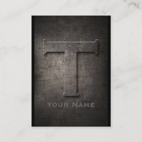 Bronze Metal Monogrammed T Business Card