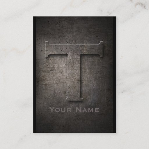 Customizable Bronze Metal Monogrammed T Business Card