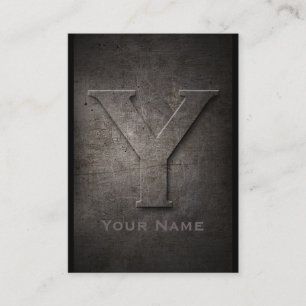 Bronze Metal Monogrammed Y Business Card