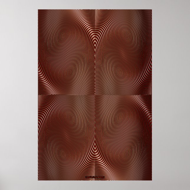 Bronze Metal on Red Optical Illusion Wall Art Lge (Front)