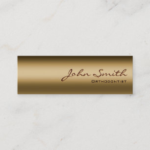Bronze Metal Orthodontist Business Card