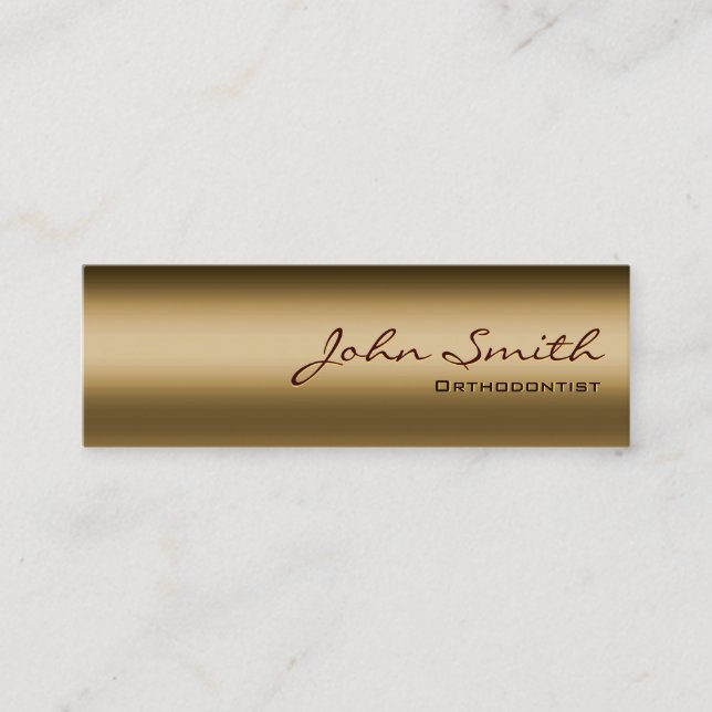 Bronze Metal Orthodontist Business Card (Front)