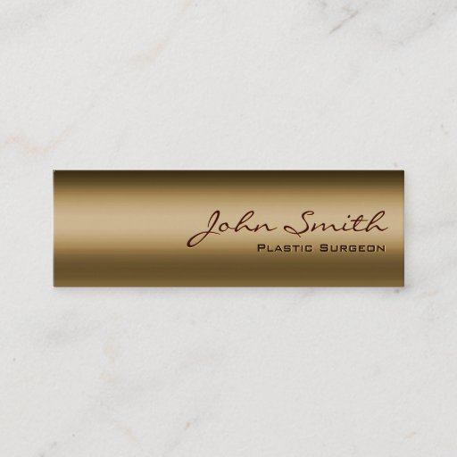 Customizable Bronze Metal Plastic Surgeon Business Card