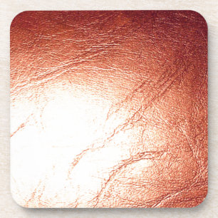 Bronze Metallic Leather Beverage Coaster