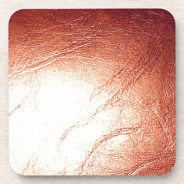 Bronze Metallic Leather Beverage Coaster (Front)