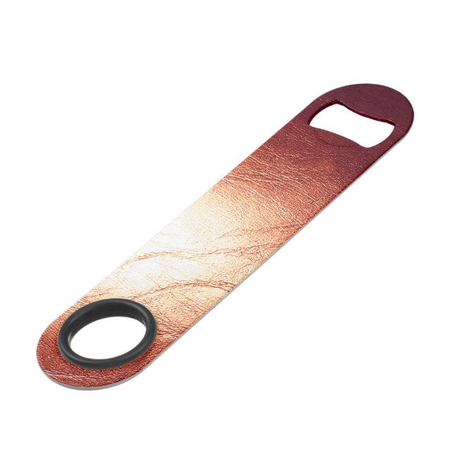 Bronze Metallic Leather looking  Bottle Opener (Front Angled)