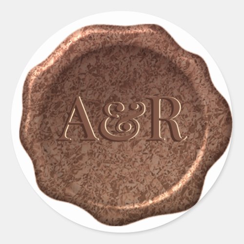 Bronze metallic Wax seal Sticker monogram