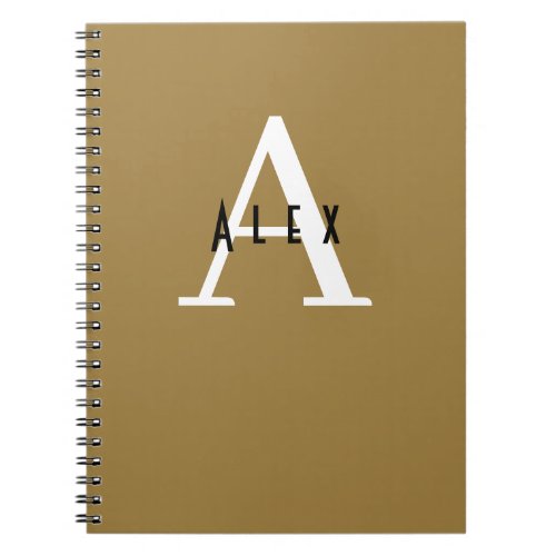 Bronze Mist Modern Custom Monogram Notebook