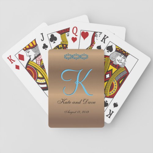 Bronze Monogram Amazing Fab Poker Cards