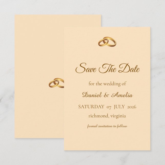 Bronze Monogram Save the Date  (Front/Back)