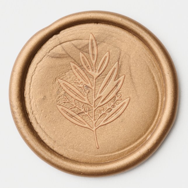 Bronze Olive Branch Wedding Wax Seal Sticker (Front)