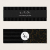 Bronze on Black Floral Wisps, Stripes & Monogram (Front & Back)