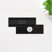 Bronze on Black Floral Wisps, Stripes & Monogram (Desk)