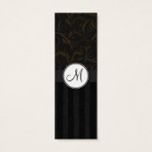 Bronze on Black Floral Wisps, Stripes & Monogram (Back)