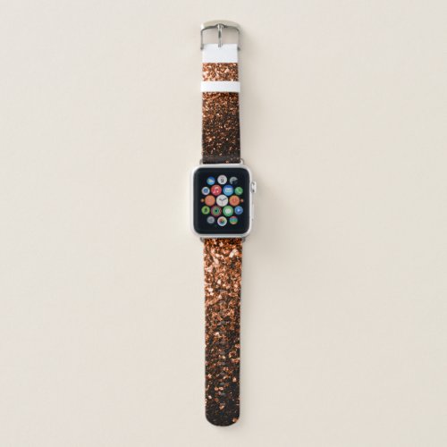 Bronze orange brown copper faux glitters sparkles apple watch band